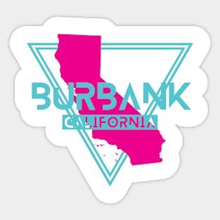 Burbank California Retro Triangle CA Sticker